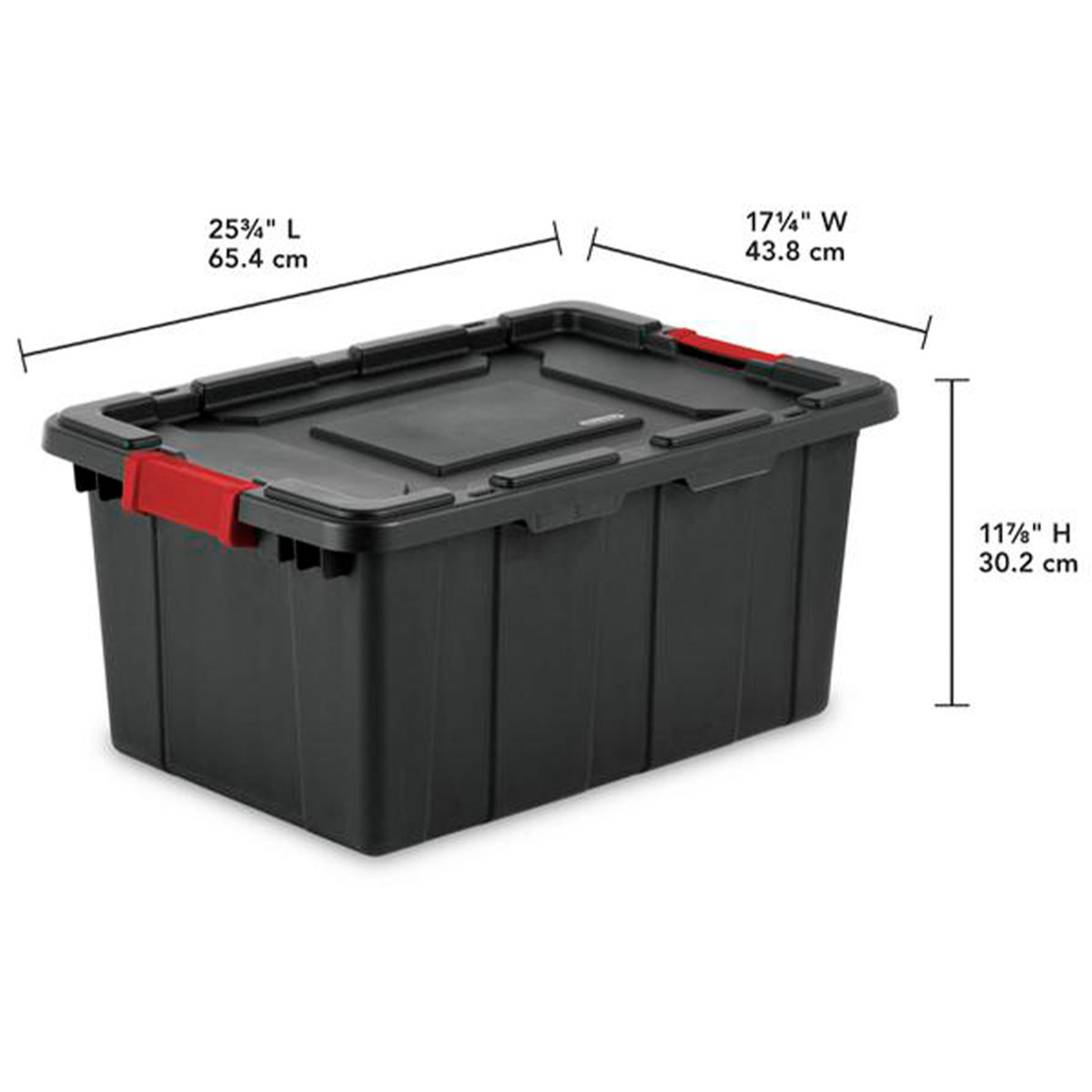 Sterilite Durable Rugged Industrial Tote with Red Latches